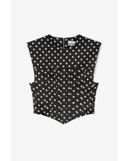 PRINTED DOUBLE SATIN CORSET TOP