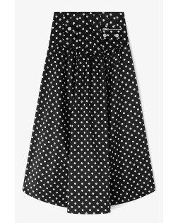 PRINTED DOUBLE SATIN CORSET SKIRT