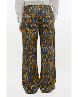 PRINTED STRETCH COTTON CARGO PANTS