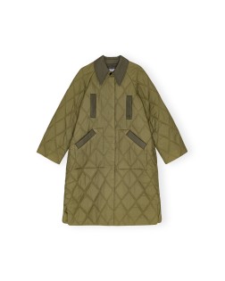 QUILT RAGLAN MIDI COAT