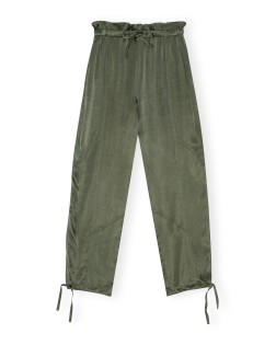 WASHED SATIN ELASTICATED WAIST PANT