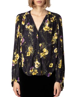 SHIRT TURIN CREPE YOKO STRASS