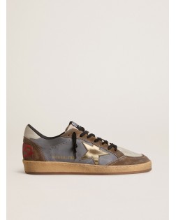 BALLSTAR NABUK UPPER SUEDE TOE AND SPUR NYLON TONGUE LAMINATED STAR LEATHER HEEL