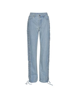 LACED STRAIGHT LEG JEANS