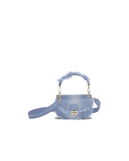 APO G BAG MINI TOP HANDLE DENIM RAW EDGE