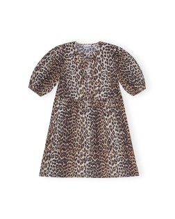 PRINTED COTTON TIE STRING MINI DRESS
