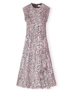 PRINTED STRETCH SEQUINS SLIP LONG DRESS