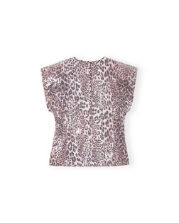 PRINTED STRETCH SEQUINS BLOUSE