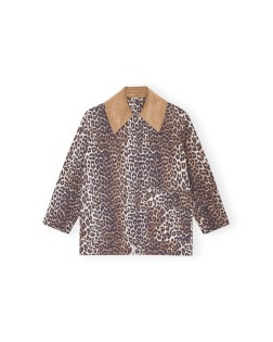 PRINTED CANVAS MIDI JACKET