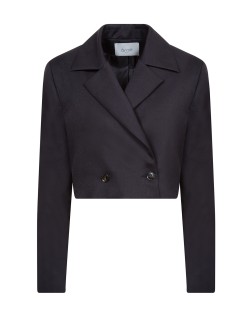 LYGIE BLACK CROPPED DOUBLE BREASTED BLAZER