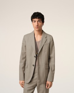 VESTE DEUX BOUTONS TOILE DE LAINE