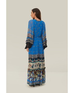 AINKI TILES BLUE MAXI DRESS
