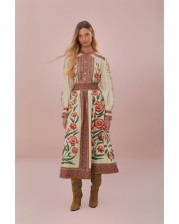 AINIKA DELICATE OFF WHITE MIDI SKIRT