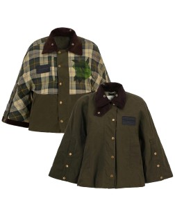 BARBOUR X ERDEM REVERSIBLE CLOVER SHOWERPROOF CAPE JACKETS