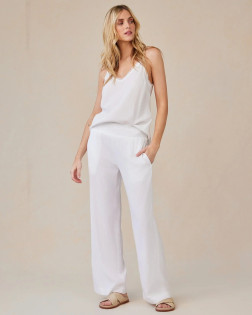 SMOCKED WAIST WIDE LEG
