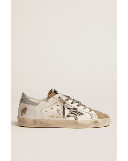SUPER STAR LEATHER UPPER SUEDE TOE ZEBRA HORSY STAR LAMINATED HEEL