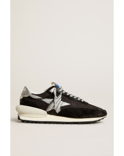 RUNNING MARATHON NYLON UPPER SUEDE TOE ANND SPUR PRINTED STAR LAMINATED HEEL