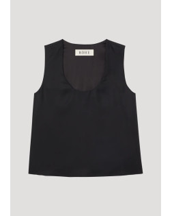 SCOOP NECK SILK TOP