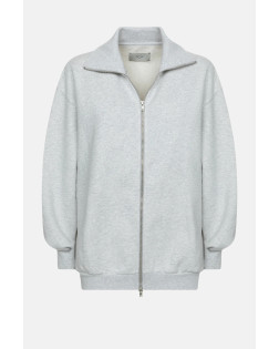 MONACO MARLED GREY SWEAT CARDIGAN WITH ZIP