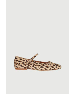 BALLERINE EN POILS DE VEAU LEOPARD