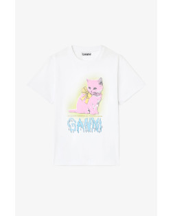 TEE SHIRT BASIC COTTON JERSEY NEON KITTY