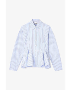 STRIPE COTTON PEPLUM SHIRT