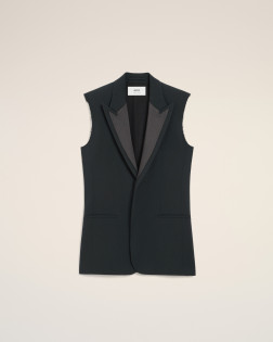 VESTE TUX SANS MANCHES TRICOTINE DE LAINE