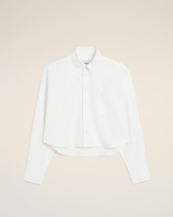 CHEMISE OVERSIZE CROPPED COL BUTTON