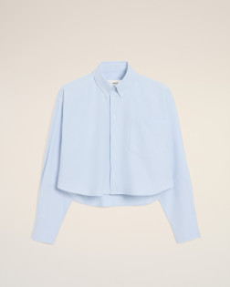 CHEMISE OVERSIZE CROPPED COL BUTTON