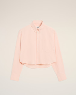 CHEMISE OVERSIZE CROPPED COL BUTTON