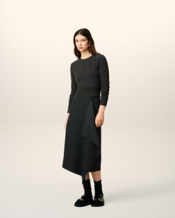 JUPE MIDI PORTEFEUILLE TAILLEUR