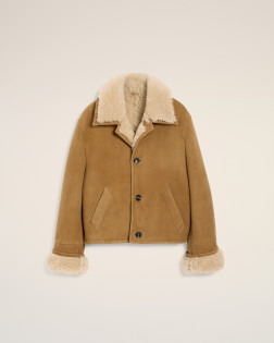 VESTE BOUTONNEE EN SHEARLING FINITION SUEDE