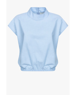 MAMOUNIA LIGHT BLUE OXFORD COTTON POPLIN TOP