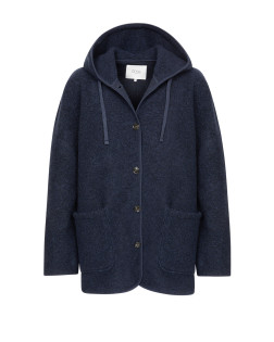 KENJI NAVY WOOL OVERSIZED JACKET W HOODIE