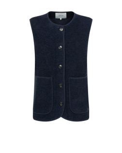 MADISON NAVY SLEEVELESS WOOL JACKET