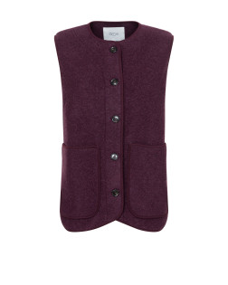 MADISON PLUM SLEEVELESS WOOL JACKET
