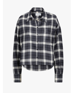 KARLOTTA BLACK WHITE CHECKED CROPPED SHIRT