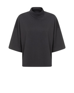 MEMBER BLACK HIGH NECK SHORT SLEEVE T SHIRT