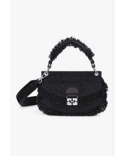 APO G BAG MINI TOP HANDLE DENIM RAW EDGE