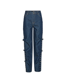 BUTTONED WIDE LEG JEANS